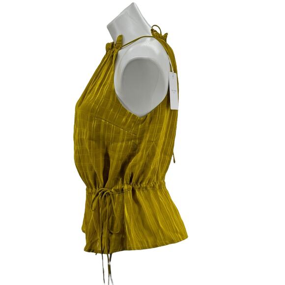 Ted Baker Women’s Cliara Blouse Size 1 US 4 Drawstring Waist Halter Tops Yellow - Picture 5 of 12